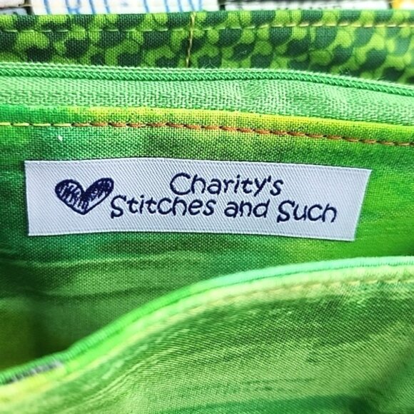 Charity's Stitches & Such Large Textile Wallet States License Plate Black Green - Picture 9 of 16